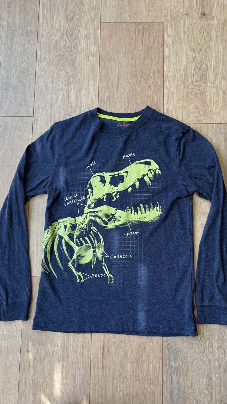 Cat & Jack Dinosaur Skeleton Long Sleeve Shirt Size L (12/14)